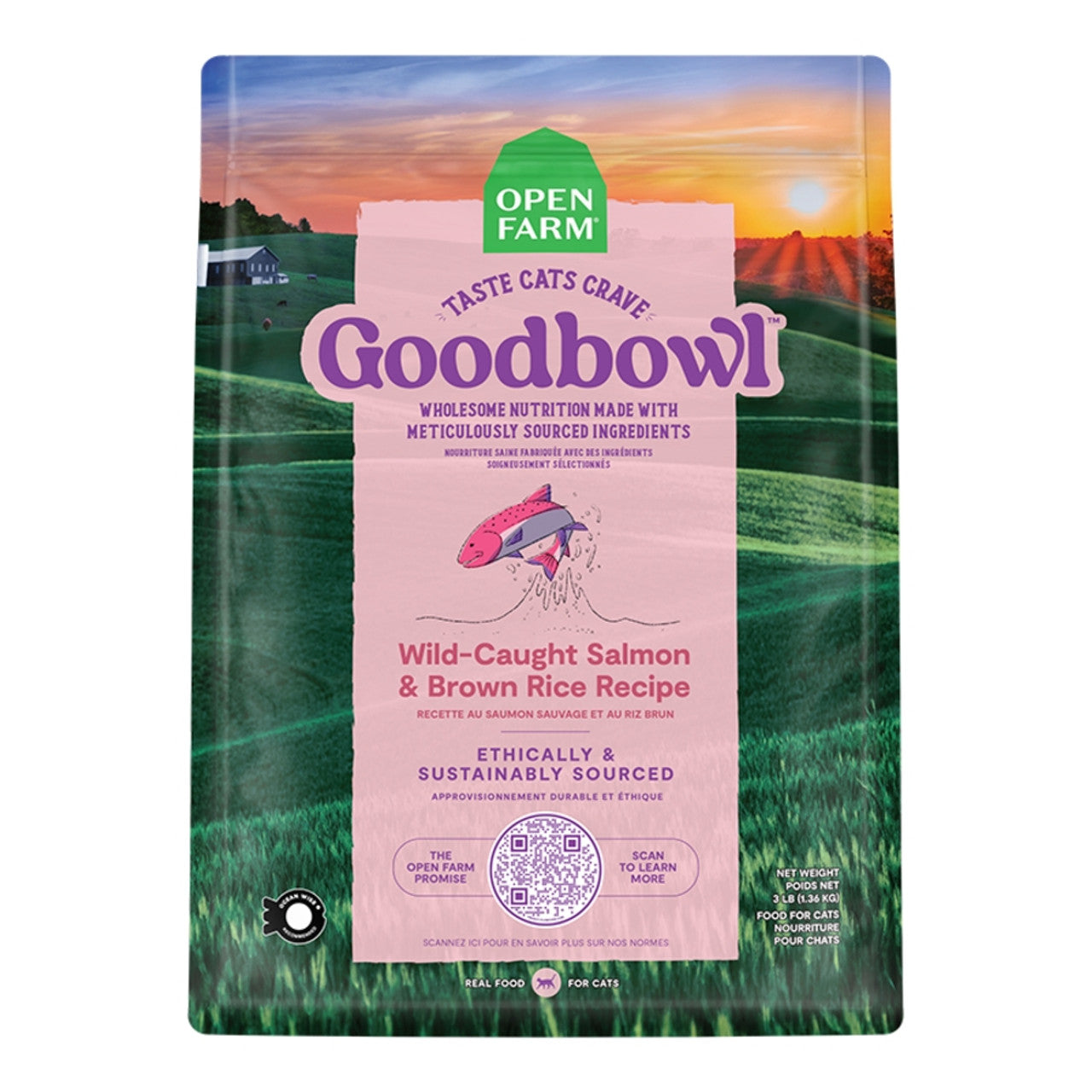 3Ib Open Farm Goodbowl Wild-Caught & Brown Rice Cat Recipe