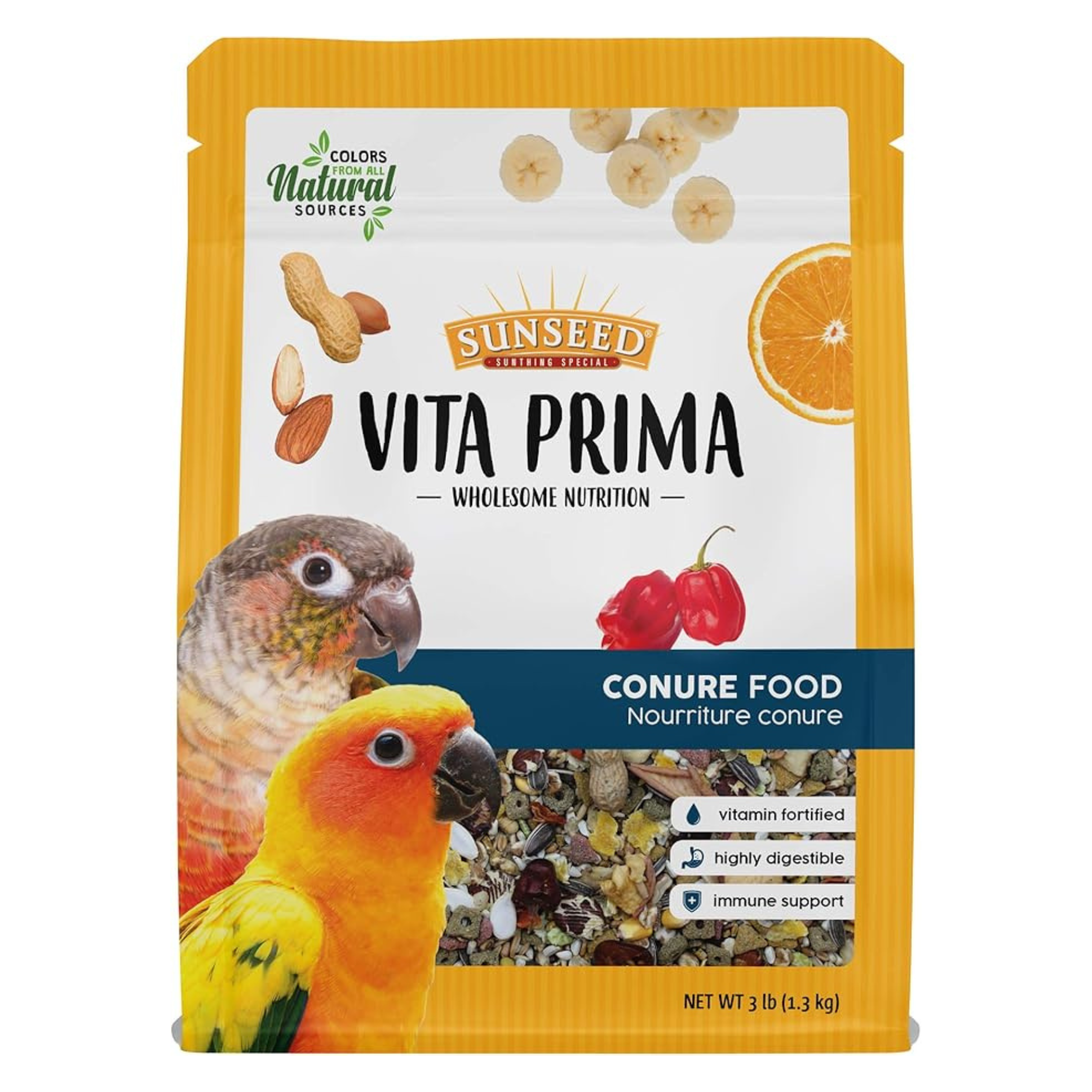 Sunseed Vita Prima Wholesome Nutrition Conure Food, 3 LBS