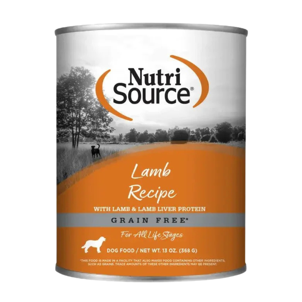 NutriSource Grain Free Canned Dog Food Lamb Recipe 12ea/13 oz